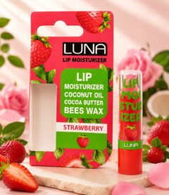 Luna Strawberry Lip Moisturizer Coconut Oil Cocoa Butter Bees Wax 3.5g